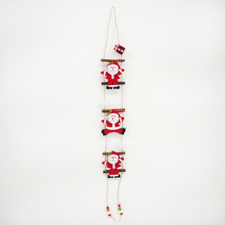 フェルト＆木製はしごサンタフッキング クリスマス クリスマスオーナメント オーナメント 北欧 おしゃれ かわいい 小物 雑貨 飾り付け 飾り 装飾 クリスマスツリー