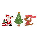 【I3】クリスマスクリップ3個セット サンタ クリスマスツリー ベア クリスマス おしゃれ かわいい 小さい ミニ 北欧 木製 飾り 装飾 置物 小物 ステーシ...