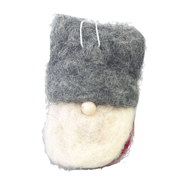 ウールサンタオーナメント グレー クリスマス雑貨 クリスマスオーナメント 北欧 妖精 可愛い 癒し オシャレ クリスマス 装飾品 飾り付け トムテ サンタクロース かわいい クリスマスツリー