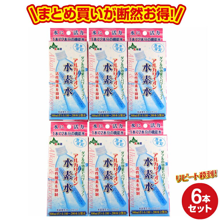 アルカリイオン水素水6個セット　ペットボトル用浄水器 携帯 スーパーイオン水 スティック 送料無料