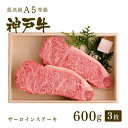 【ポイント10倍!!7/4 20:00-7/11 1:59】A5等級 神戸牛 サーロイン ステーキ ステーキ肉600g(200g×3枚)◆プレゼント ギフト お...