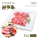 【ポイント10倍!!6/22 20:00-6/27 1:59】【家庭用】A5等級 神戸牛 極上霜降り・特選赤身 焼肉セット 1kg(リブロース500g+ランプ5...