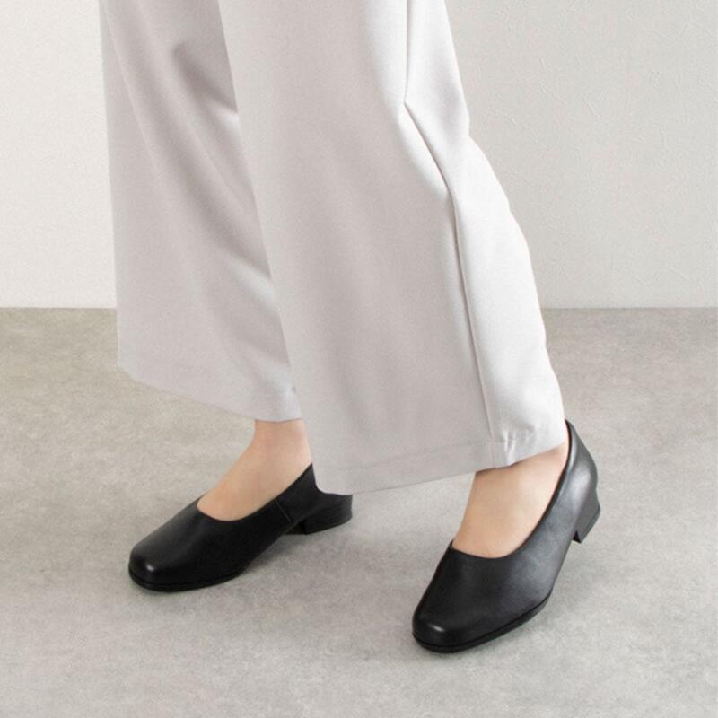 5E 幅広 本革 ローヒール パンプス ブラック フォーマル 30代 40代 50代 60代 レディース 神戸 プレゼント アーチサポート 仕事 通勤 オフィス 就活 母の日 誕生日 冠婚葬祭 外反母趾 甲高幅広 柔らかい革 3.5cm 安定感 25.0 EEEEE