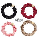 スワロ（シュシュ） ¥3960以上送料無料！【byEloise】[正規販売店] ＊ Gold Heart Silk Scrunchie ＊ ヘアアクセサリー ブレスレット ヘアゴム シュシュ イギリス ブランド 可愛い キッズ プレゼント シルク100%