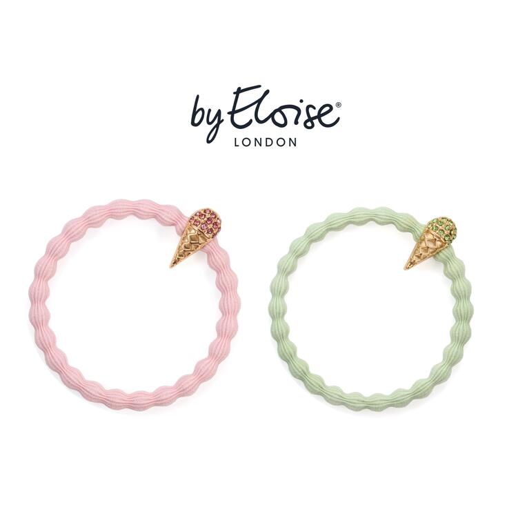 スワロ（シュシュ） 【byEloise】[正規販売店] Pistachio Ice Cream ヘアアクセサリー ブレスレット ヘアゴム シュシュ イギリス ロンドン ブランド ジェンダーレス 可愛い かわいい スワロフスキー 上品 切れにくい プレゼント おしゃれ 人気 キッズ