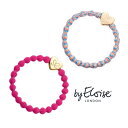 スワロ（シュシュ） 2個セット送料無料！【byEloise】[正規販売店] Metallic Gold Heart Coral Reef / Gold Heart Fuchsia ヘアアクセサリー ブレスレット ヘアゴム シュシュ ジェンダーレス イギリス ブランド 可愛い かわいい スワロフスキー 上品 切れにくい プレゼント キッズ