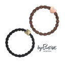 2個セット送料無料！【byEloise】 正規販売店 Metallic Rose Gold Heart Bronze / Gold Pyramid Stud Black ヘアアクセサリー ブレスレット ヘアゴム シュシュ ジェンダーレス イギリス ブランド 可愛い スワロフスキー 上品 切れにくい プレゼント キッズ