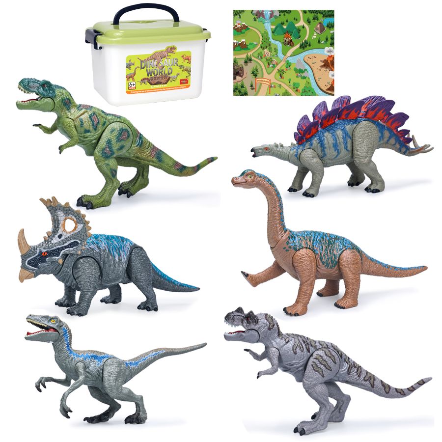 【大特価セール】可動できる恐竜　恐竜おもちゃ　恐竜 フィギュア　本格的なリアルフィギュア　収納ボックス付き　プレイマップ付き【 ..