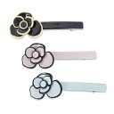 送料無料 バレッタ カメリア バイカラー S ショート 小さめ ミニ サイド留め 前髪留め ヘアクリップ 花 フラワー まとめ髪 大人 可愛い おしゃれ ハーフ...
