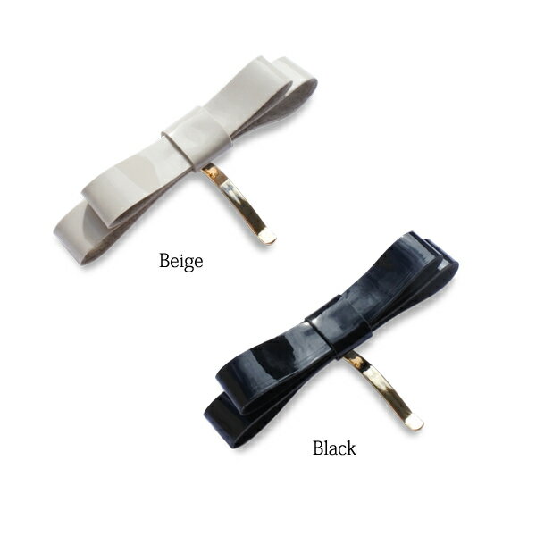 送料無料ポニーフック まとめ髪 ヘアフック ヘアカフ 差すだけ ワンタッチ 簡単 エナメル調 結び目隠し リボン ヘアアクセサリー レディース カジュアル クリア 女性 ギフト 艶やか