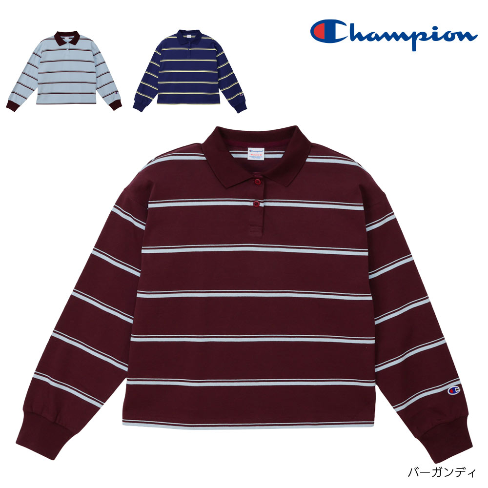 チャンピオン Champion ウィメンズロングスリーブボーダーポロシャツ CW-C401