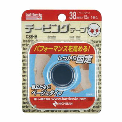 ニチバン バトルウィン カラーテーピング固定用（非伸縮）　38mm（ブリスターパック入）×12コ C38HB