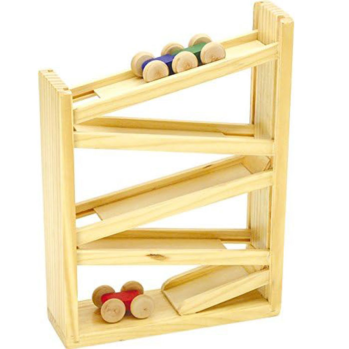 車がひっくり返りながらスロープを降ります！木製コロコロスラローム アーテック 木製玩具 木のおもちゃ 知育 おもちゃ グッズ プレゼント 誕生日