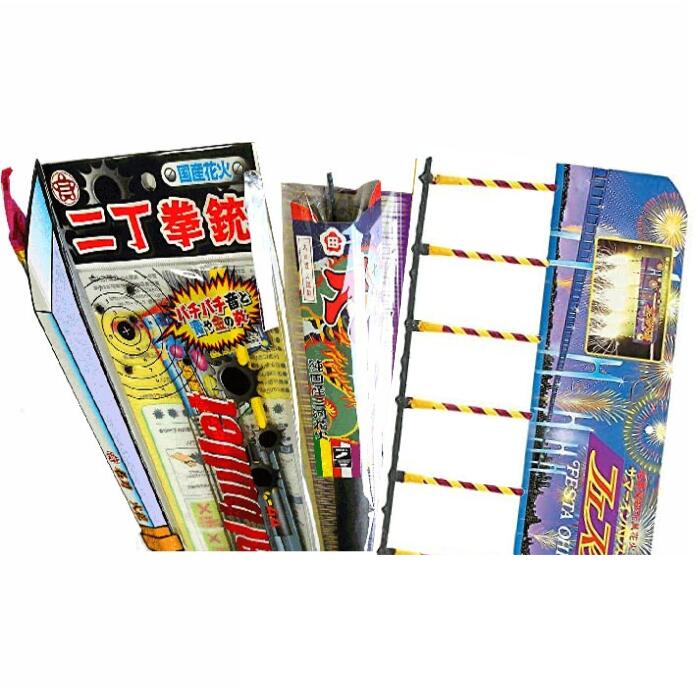 手持ち花火40本セット フェスタ大橋 ナーガ　二丁拳銃 釣り名人 おみくじスパーク ...