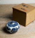 作家物○京焼染付祥瑞文香合○玉堂窯 / 共箱付 | 磁器 | 茶道具【古美術】【骨董】【中古】【3,980円以上で送料無料】【三浦古美術WEB】2302