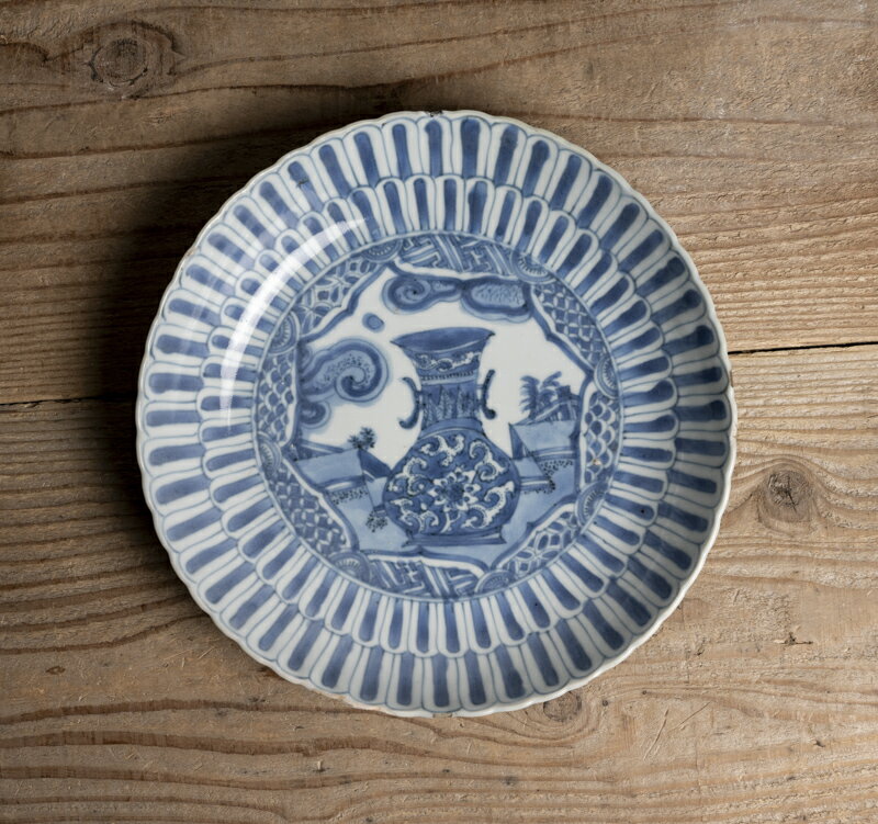 明時代 古染付壺文皿