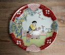 骨董○古伊万里色絵唐人図大皿 / 32cm○輪花皿 | 江戸時代-19世紀頃 | 磁器 | 食器 / 平皿 / 飾り【古美術】【骨董】【中古】【3,980円以上...