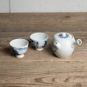 骨董○京焼染付急須 / 煎茶碗2点揃い○田能村直入 / 画 | 明治時代-19世紀頃 | 磁器 | 茶器【古美術】【骨董】【中古】【3,980円以上で送料無料】...
