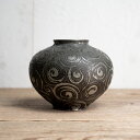 骨董○錫製渦巻き文壺○ | 明治大正頃-19世紀頃 | 錫製 / 金属 | 花器 / 飾り【古美術】【骨董】【中古】【3,980円以上で送料無料】【三浦古美術W...