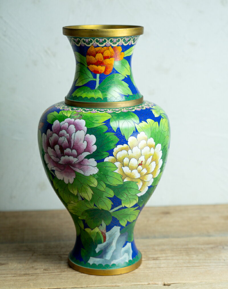 骨董○古銅七宝花蝶文瓶○ | 19-20世紀頃 | 銅製 | 花器 / 飾り【古美術】【骨董】【中古】【3,980円以上..