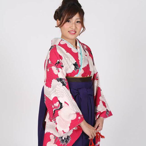 【レンタル】卒業式・着物 袴レンタルfk-18 和風館 ピンク 大梅に鶴【卒業式】【小紋振袖】【送料無料】 【レンタル】卒業式・着物 袴レンタルfk-18 和風館 ピンク 大梅に鶴【卒業式】【小紋振袖】【送料無料】