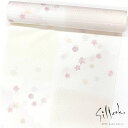 【東レシルック】袷用 長襦袢 sl-juban77【反物】【洗える襦袢】【送料無料】綸子友禅長襦袢 ピンク・サーモン/市松ぼかし に小花散らし