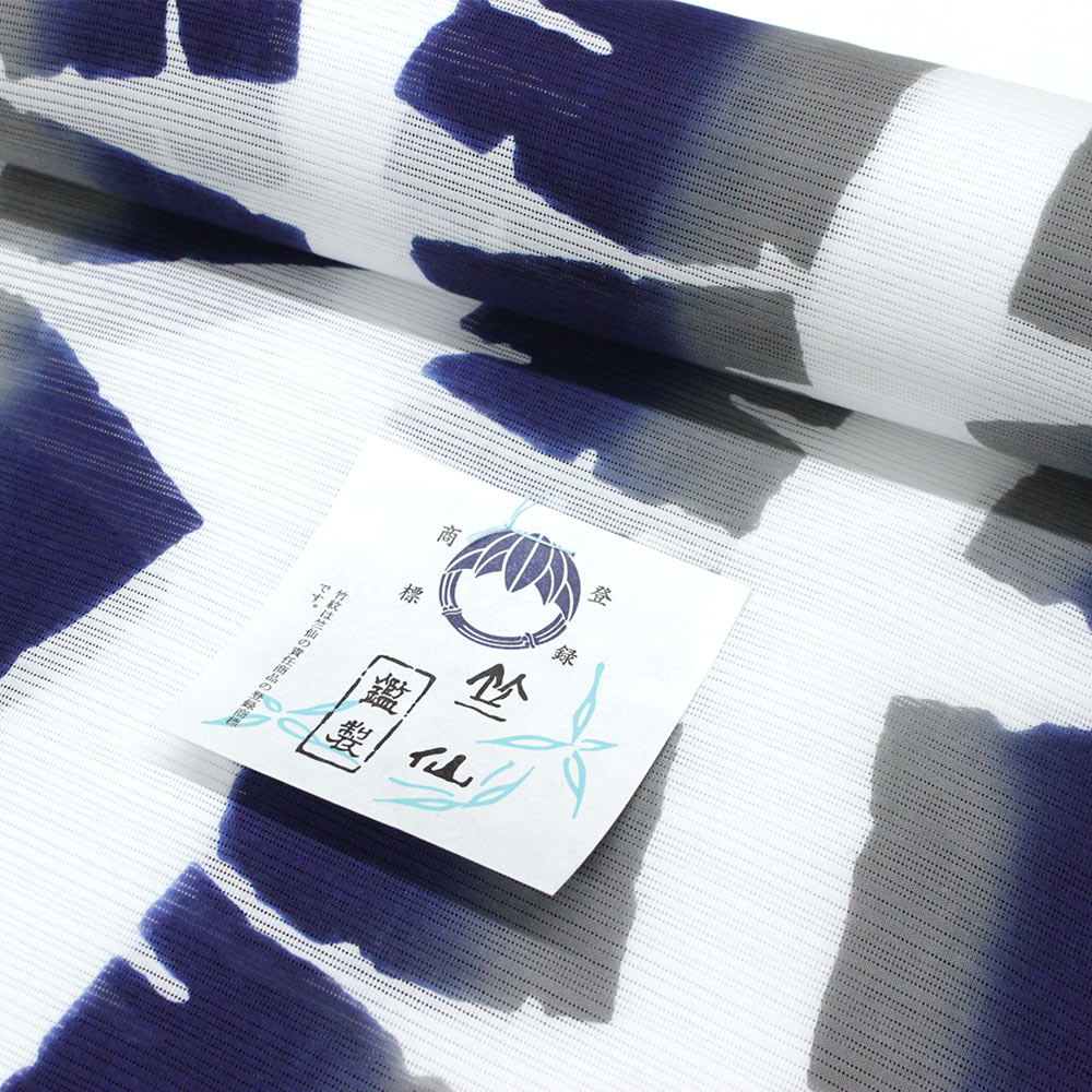 【竺仙ゆかた】コーマ綿絽/白地/DM柄　26-1005【浴衣反物】【ポイント10倍】【送料無料】