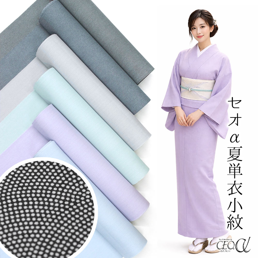 乐天商城 - セオα単衣・夏の鮫小紋　青海鮫【お仕立て付き価格】　抜き紋・縫い紋可【洗える着物】【吸汗・速乾・爽快感】【セオアルファ】【夏着物・単衣専用】