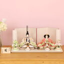 雛人形 ひな人形 芥子親王飾り おしゃれ モダン インテリア ピンク 白 二曲一双屏風 横幅60cm 宴桜 初節句 女の子 お祝い 桃の節句 ひな祭り