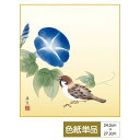 色紙 絵画 アート 花鳥画 モダン 四季花鳥 朝顔 西尾香悦 サイズ幅24.2cm 高さ27.2cm 高精細特色色紙 父の日 母の日 敬老の日 プレゼント 贈り...