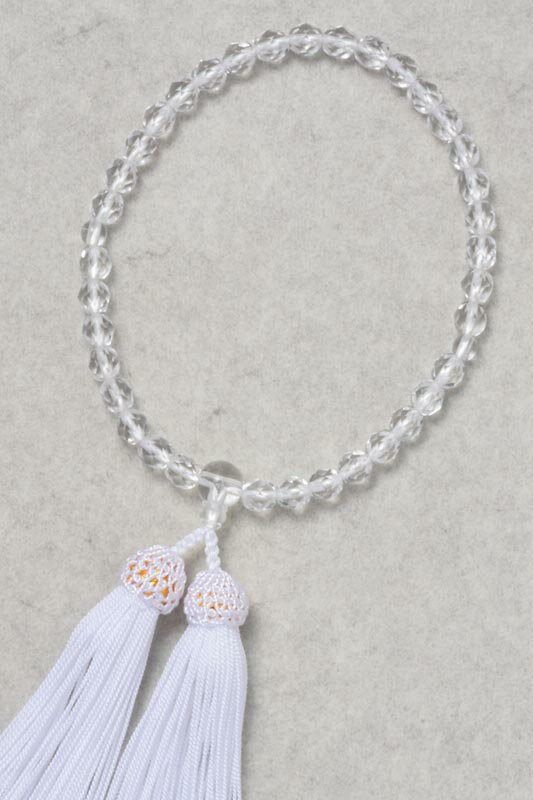 ガラス 20面切子7mm玉片手プラスティック仕立人絹頭房 8寸紙箱入オブジェ 雑貨 雑貨