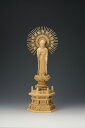 本柘植六角台 高田派金泥付立阿弥陀 4.5寸 22-6 仏像 木彫り 仏像 木彫 仏像フィギュア 仏像 オブジェ インテリア仏像 置き物 インテリアオブジェ 仏...