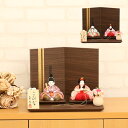 雛人形 コンパクト 木目込み雛人形 マール 親王飾り 二曲屏風 木目ブラウン 横幅30cm ティピシリーズ かわいい 木目込み ひな人形 小さい お祝い 初節句...