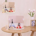 雛人形 コンパクト 木目込み雛人形 親王飾り マール ピンク白色屏風 横幅27cm ティピシリーズ かわいい 木目込みひな人形 小さい ひな人形 お祝い 初節句...