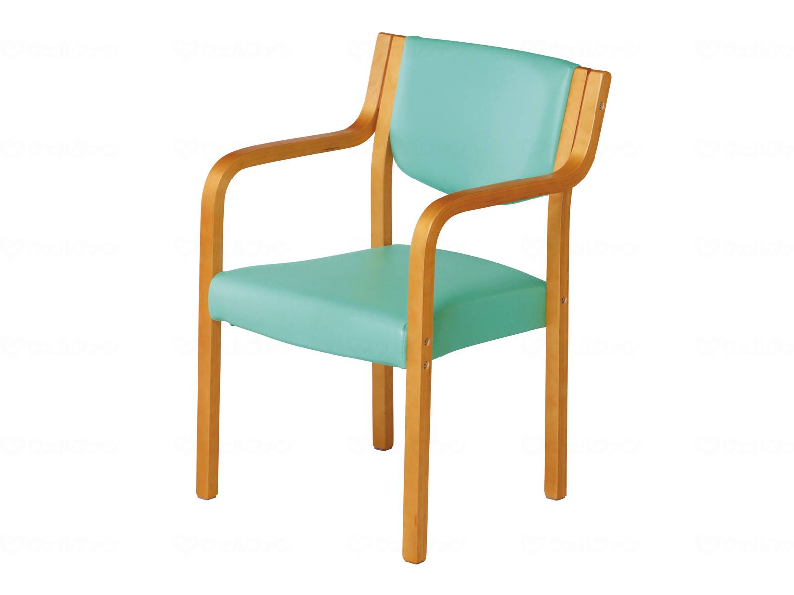 介護 福祉用 介護用 木製チェア グリーン ナチュラルフレーム いす イス スタッキング 完成品 高齢者 病院 施設 プレゼント 敬老の日