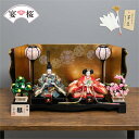 雛人形 コンパクト 宴桜 芥子親王 華紋様金屏風 横幅55cm 初節句 ひな人形 親王飾り お祝い ひな祭り 桃の節句