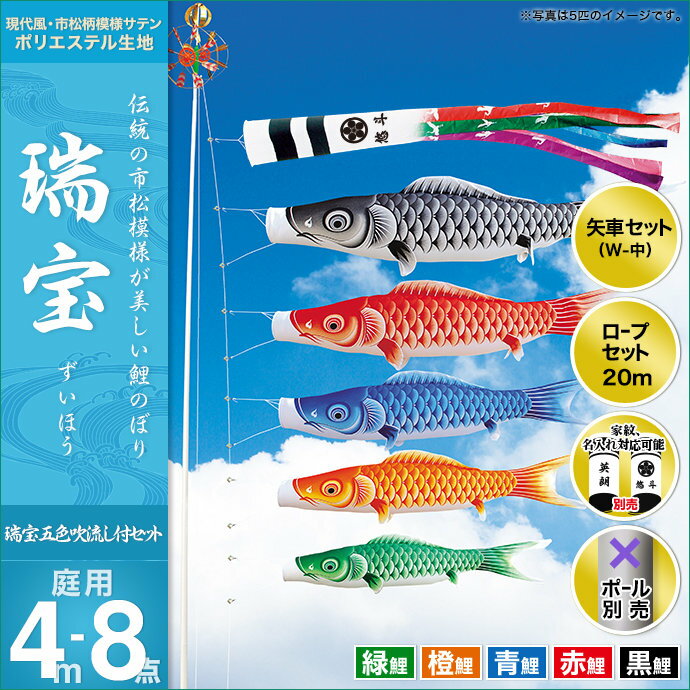 瑞宝(五色流し)-4m 5匹8点セット