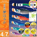 こいのぼり 庭 庭園用 徳永 家紋 名前入可能 矢車 ポール付 4m7点セット夢はるか 庭園用ガーデンセット ガーデン用 杭打ち込みタイプ 撥水加工鯉 ポリエステル メロンアムンゼン生地 鯉のぼり オシャレ