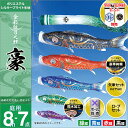 こいのぼり 庭 庭園用 徳永 鯉のぼり 家紋 名前入可能 セット各種 ポール別売 豪セット 8m7点セット金彩弦月之鯉 豪 ガーデン用 撥水加工鯉 ポリエステル...
