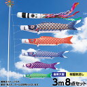 こいのぼり 庭 庭園用 キング印 鯉のぼり ニューサテンゴールド 3m 5匹8点セット 天祥 オシャレ