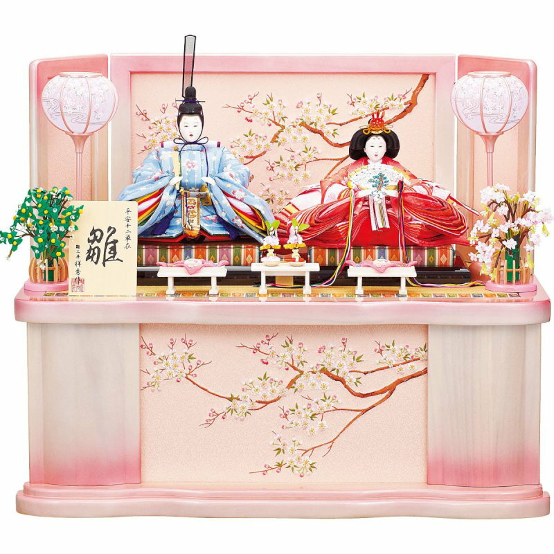 工房天祥オリジナル-束帯十二単雛-(収納飾り 二人雛 )