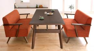 ダイニングセット(テーブル&ソファ) 4人 天然木北欧スタイル ソファダイニング 3点セット(テーブル+2Pソファ2脚) W160