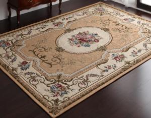 ラグ イタリア製ジャガード織りクラシックデザインラグ 140×190cm