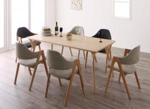ダイニングセット(テーブル&チェア) 北欧デザインワイドダイニング 6人 7点セット(テーブル+チェア6脚) W170 組立設置付
