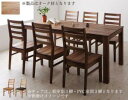 ダイニングセット(テーブル&チェア) 総無垢材ダイニング 6人 7点セット(テーブル+チェア6脚) オーク 板座×PVC座 W180(3)