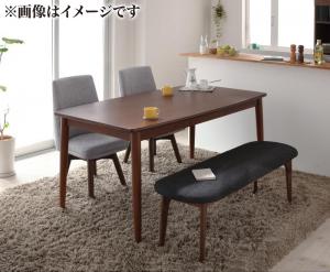 北欧デザイン らくらく回転チェアダイニング 4人 4点セット(テーブル+チェア2脚+ベンチ1脚) W115 北欧デザイン らくらく回転チェアダイニング 4人 4点セット(テーブル+チェア2脚+ベンチ1脚) W115