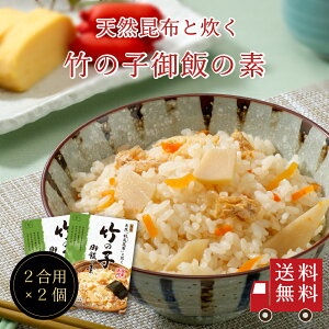 ＜ポイント10倍＞【送料無料】～天然利尻昆布と炊く～竹の子御飯の素×2個セット　メール便 めーる便 おにぎり ふりかけ お弁当 炊き込みご飯の素 たきこみごはん 昆布 北海道 時短 簡単 便利 おうちごはん おうちご飯 おうち時間 米 お米 プレゼント お土産