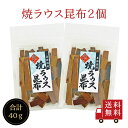 【送料無料】焼ラウス昆布 20g×2個セット お菓子昆布 おつまみ昆布 昆布 こんぶ 焙煎 焼きラウス 焼き羅臼 おやつこんぶ 羅臼昆布 北海道産 お菓子 おや...