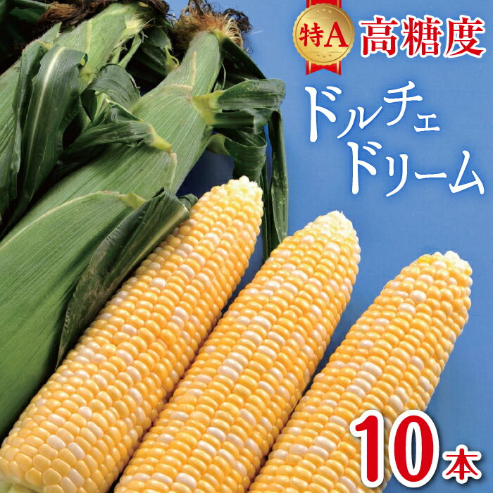 【送料無料】本州最厳寒地 薮川産 高糖度フルーツコーン／ドルチェドリーム 特A品 3～4L 10本（1本420g以上）／生野菜 とうもろこし 生でも食べられる バイカラー 朝採れ完熟 高級 野菜 岩手県 盛岡市 産地直送