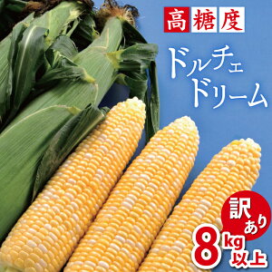 【送料無料】本州最厳寒地 薮川産 高糖度フルーツコーン／ドルチェドリーム 訳あり 8kg以上／お徳用 生野菜 とうもろこし 生でも食べられる バイカラー 朝採れ完熟 野菜 岩手県 盛岡市 産地直送